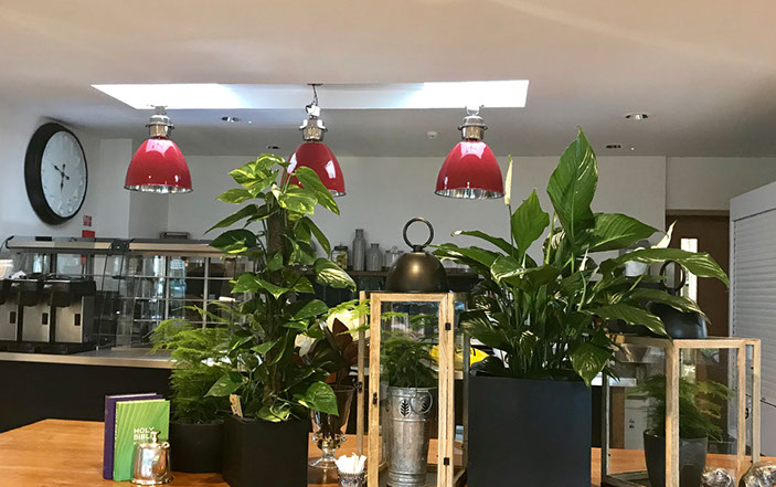 Hot coffee with chocolate cake